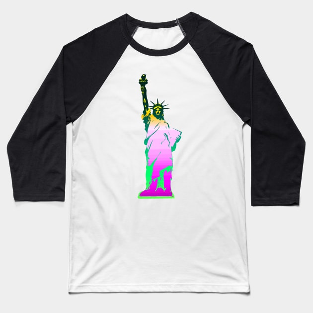 Retro Liberty Baseball T-Shirt by ArtRight